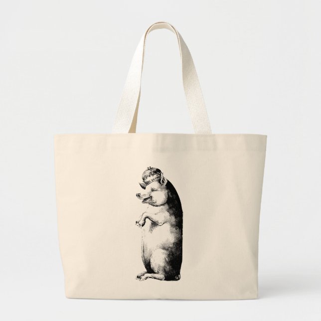Funny Antique Crownpig auf Tote Tasche (Vorne)
