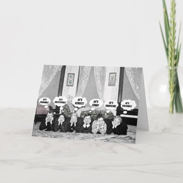 FUNNY ANTIQUE EDWARDIAN Thought Bubbles Foto Karte (Vorderseite)