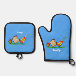 Funny ants Cartoon Ofenhandschuh & Topflappen-Set