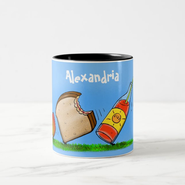 Funny ants Cartoon Zweifarbige Tasse (Mittel)