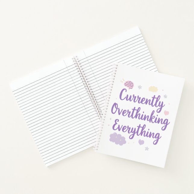 Funny Anxiety Overthinking Quote Pastel Notizbuch (Innenseite)