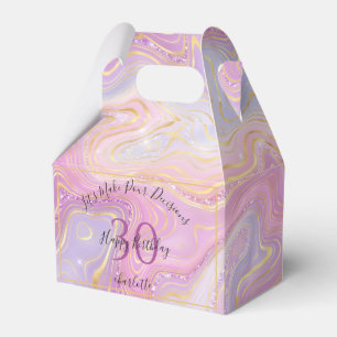 Funny any Age Pink Gold Glitzer Agate Geode Geschenkschachtel