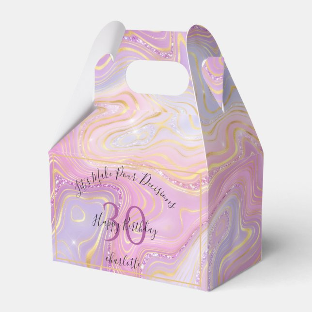 Funny any Age Pink Gold Glitzer Agate Geode Geschenkschachtel (Vorderseite)