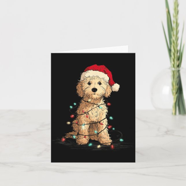 Funny Ao Christmas Graphics Dog Lights Lover  Karte (Vorderseite)