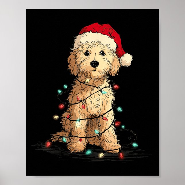 Funny Ao Christmas Graphics Dog Lights Lover  Poster (Vorne)