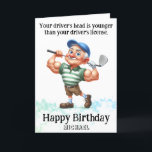 *~* Funny AP94 Older Golfer Man Birthday Card Dankeskarte<br><div class="desc">(Suchcode AP914um ähnliche Objekte zu finden) Einfache Übertragung auf andere Zazzle Produkte. Energetisch von Anna Rosa Senior Opa Old Man Golfer Albern Funny Unglaublich witzig Spaß - Golfing.= Opa - Caddy Dinosaur QUOTE Ihr Führerschein ist jünger als Ihr Führerschein. Funny Golf Geburtstagskarte - PERSONALISIEREN SIE DIE GANZE ZEIT. NAME ,...</div>