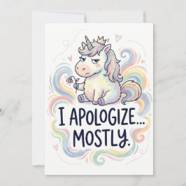 Funny Apology Card - Cute Unicorn “I Apologize… Feiertagskarte