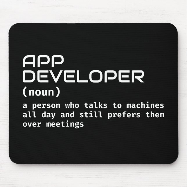 Funny App Developer Definition Mousepad (Vorne)