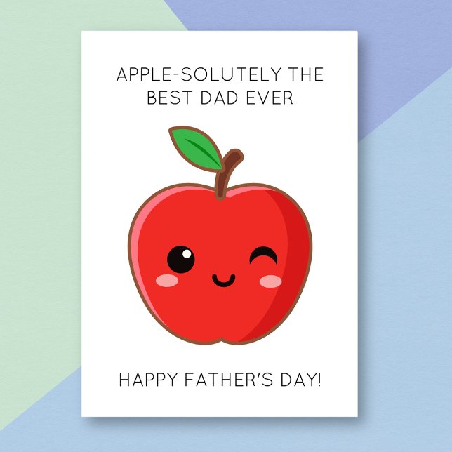 Funny Apple Fruit Pun Vatertag Card Karte (Von Creator hochgeladen)