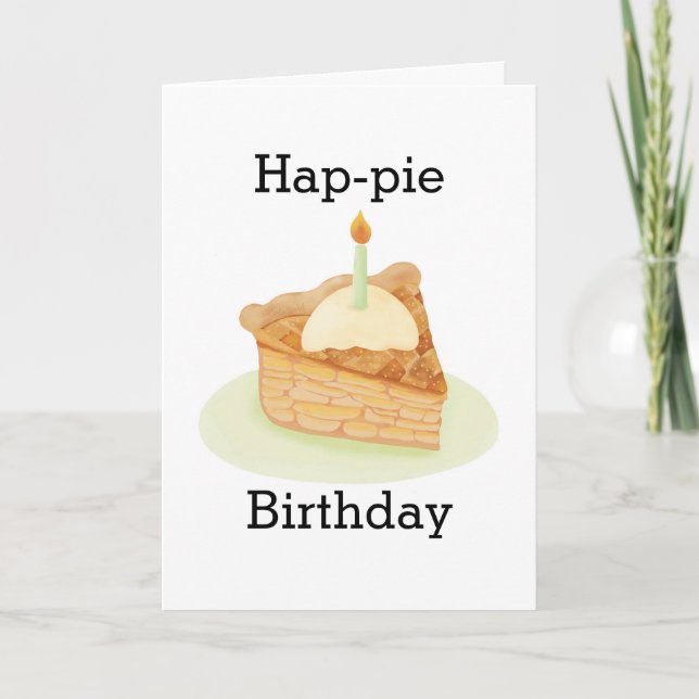 Funny Apple Pie Birthday Dankeskarte (Vorderseite)