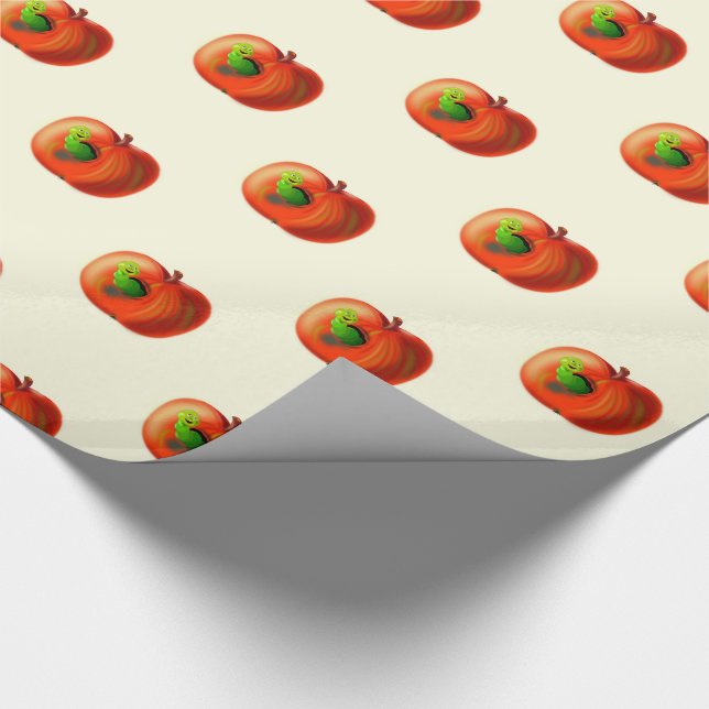 Funny Apple Wrapping Paper Geschenkpapier (Ecke)
