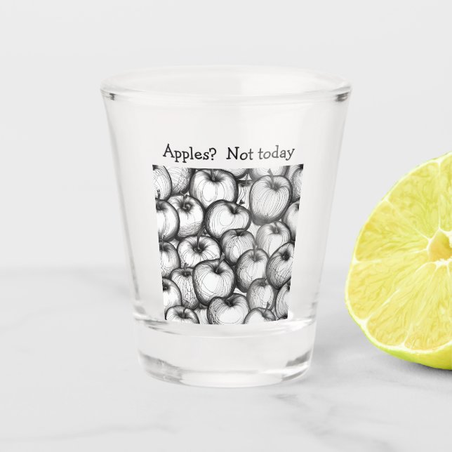 Funny Apples Schwarz-weiß Tinte Personalisiert Schnapsglas (Vorderseite)