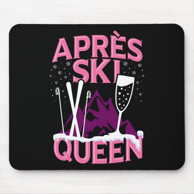 Funny Apres Ski Queen Ski Winter Sports Party F Mousepad (Vorne)