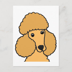 Funny Apricot Poodle Dog Cartoon Postkarte