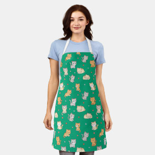 Funny Apron für Katze Lover Kawaii Cat Pattern Schürze