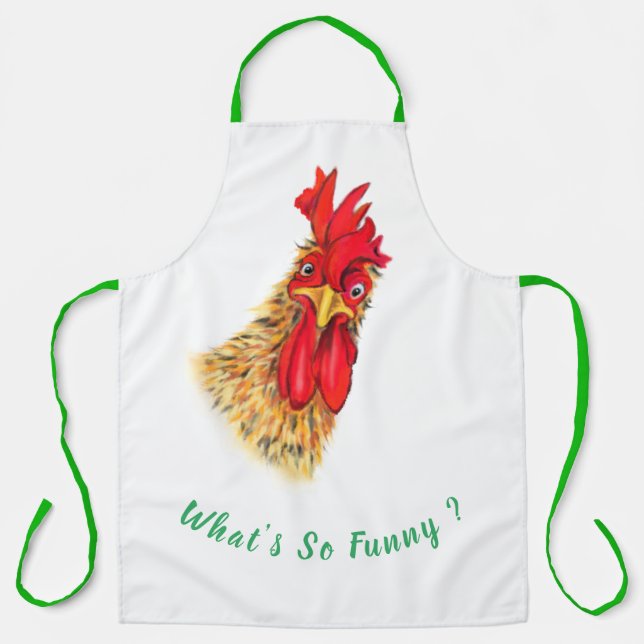 Funny Apron Überraschte Rooster - Was ist so lusti Schürze (Vorderseite)