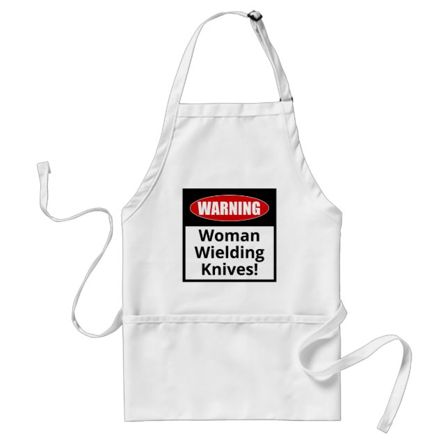 Funny Apron: Warning - Wielding Knives! Schürze (Vorne)