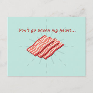 Funny Aqua Bacon Illustration Postkarte