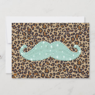 Funny Aquamarin Green Blly Mustache und Animal Pri