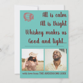 Funny Aquamarin Whiskey Weihnachts-Collage Feiertagskarte