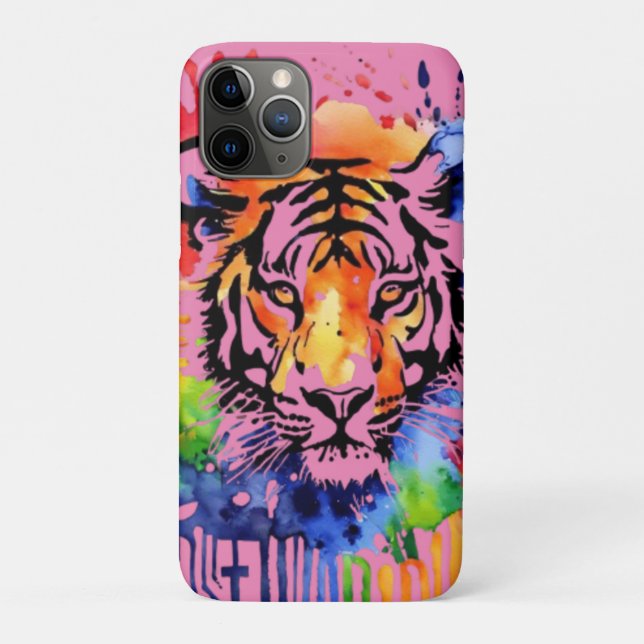 Funny Aquarell bunter Tiger Case-Mate iPhone Hülle (Rückseite)