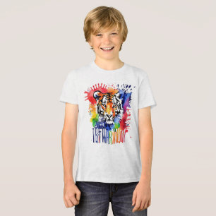 Funny Aquarell bunter Tiger Tri-Blend Shirt