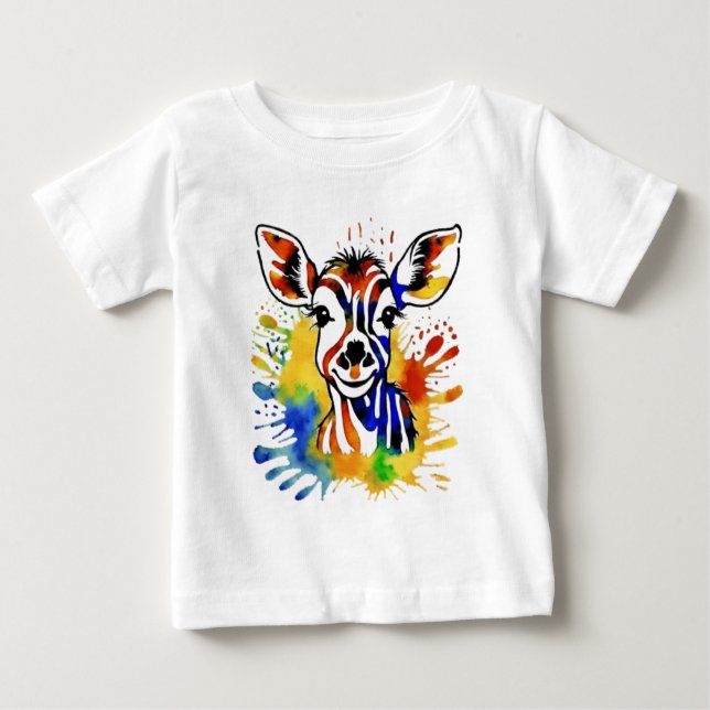 Funny Aquarell farbige Antilope Baby T-shirt (Vorderseite)