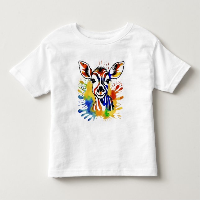 Funny Aquarell farbige Antilope Kleinkind T-shirt (Vorderseite)