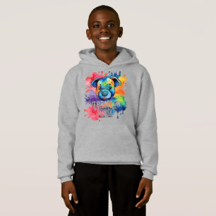 Funny Aquarell farbiger Hund Hoodie