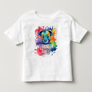Funny Aquarell farbiger Hund Kleinkind T-shirt