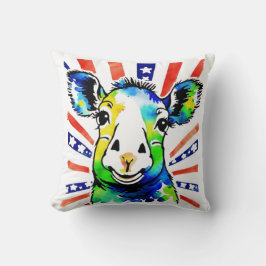 Funny Aquarell farbiges Schaf Kissen