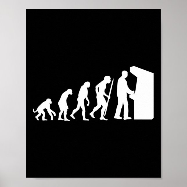 Funny Arcade Evolution Arcade Alte Schule Videospi Poster (Vorne)