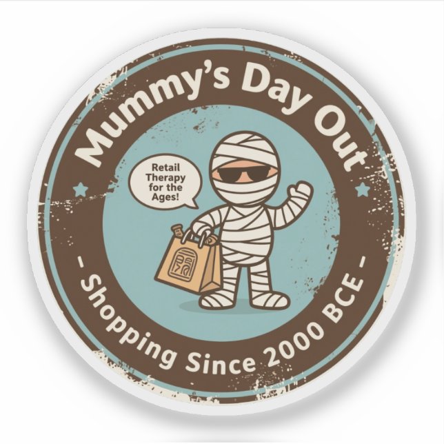 Funny Archeology Shopping Spaß Aufkleber (Vorderseite)