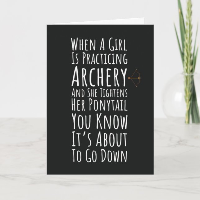 Funny Archery Card For Women Teen Girls Her Archer Karte (Vorderseite)
