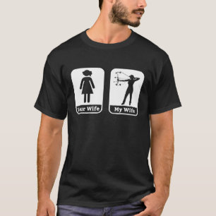 Funny Archery Ehefrau Husband Archer Spaß Joke Bow T-Shirt
