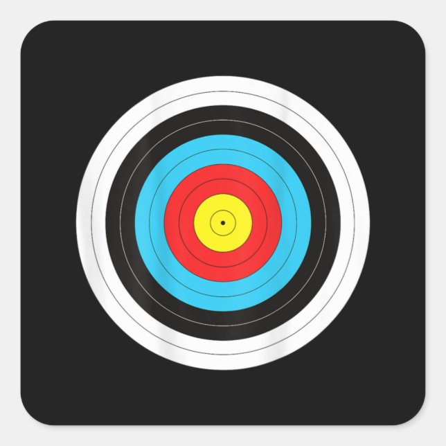 Funny Archery Target Quadratischer Aufkleber (Vorderseite)