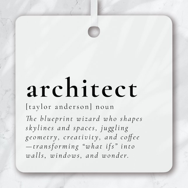 Funny Architect Definition Geschenkartikel Ornament Aus Metall (Von Creator hochgeladen)