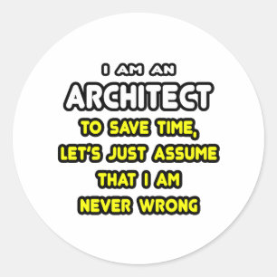 Funny Architecture T - Shirt und Geschenke Runder Aufkleber