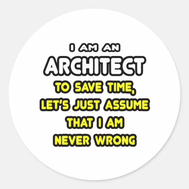 Funny Architecture T - Shirt und Geschenke Runder Aufkleber (Vorderseite)