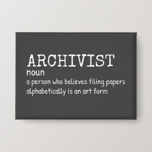 Funny Archivist Definition Button