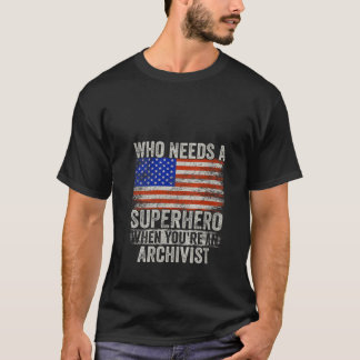 Funny Archivist Superheran Vintages T-Shirt für Fr