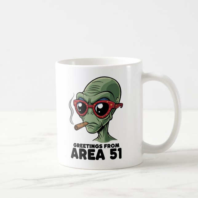 Funny Area 51 Alien Design Kaffeetasse (Rechts)