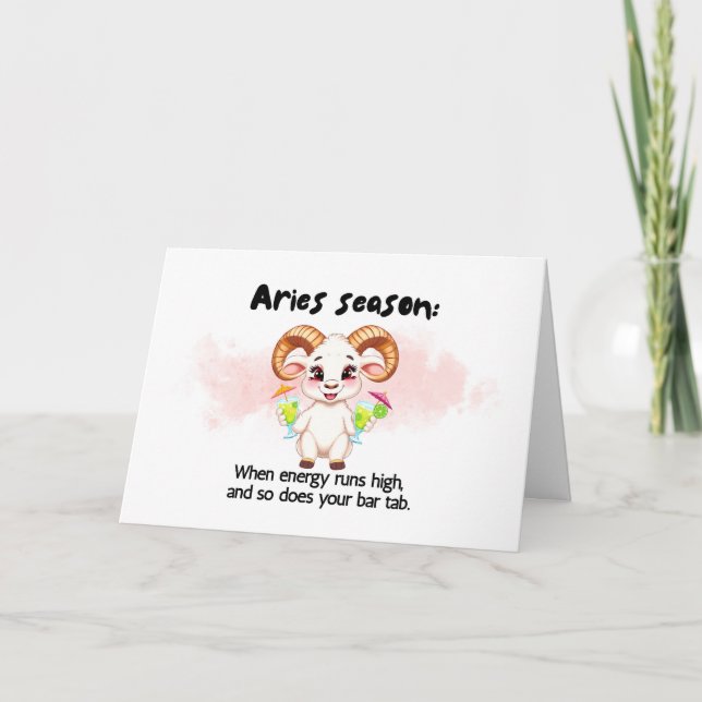 Funny Aries Season Zodiac Birthday Card Dankeskarte (Vorderseite)
