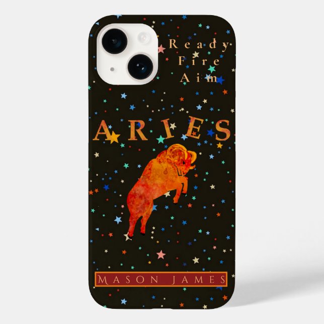 Funny Aries Zodiac Black Red Personalisiert Case-Mate iPhone Hülle (Rückseite)