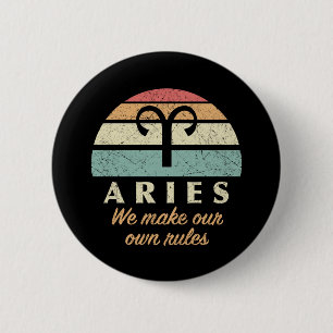 Funny Aries Zodiac Rules Button