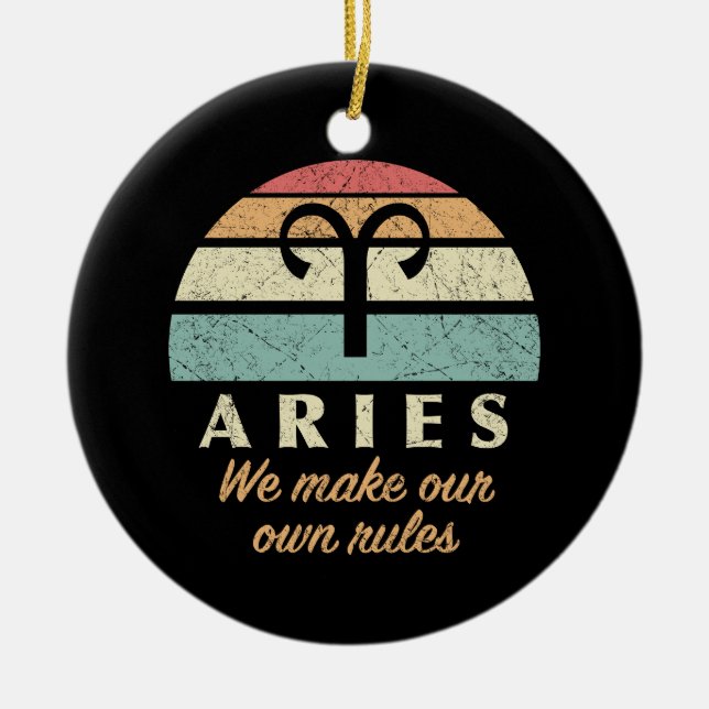 Funny Aries Zodiac Rules Keramik Ornament (Vorne)