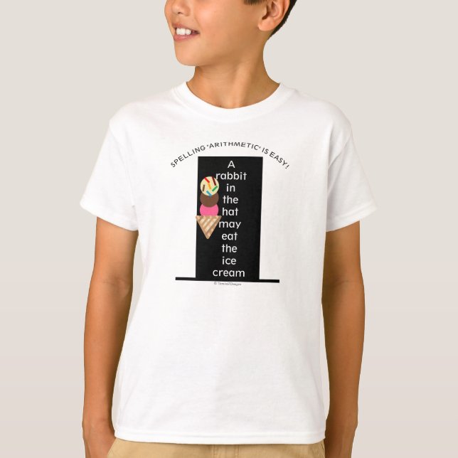 Funny Arithmetic Ice Cream Black Hat T-Shirt (Vorderseite)