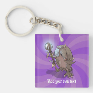 Funny Armadillo Fügen Sie Ihren eigenen Text Hypno Schlüsselanhänger