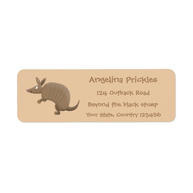 Funny armadillo Happy Cartoon Illustration (Vorne)