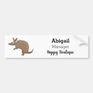 Funny armadillo Happy Cartoon Illustration Autoaufkleber